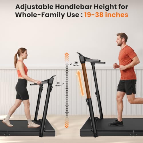 JAGJOG Vertical Folding Treadmill, Quiet 7.5 MPH, 300 lb | Vertical Folding Storage, Adjustable Handlebar, Touch Control, Quiet 2.5HP Motor, 12 Programs, 39" x 16" Belt, No Assembly