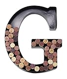 Metal Letter Wine Cork Holder Monogram w/Free Wall Mount Kit A-Z, (G)