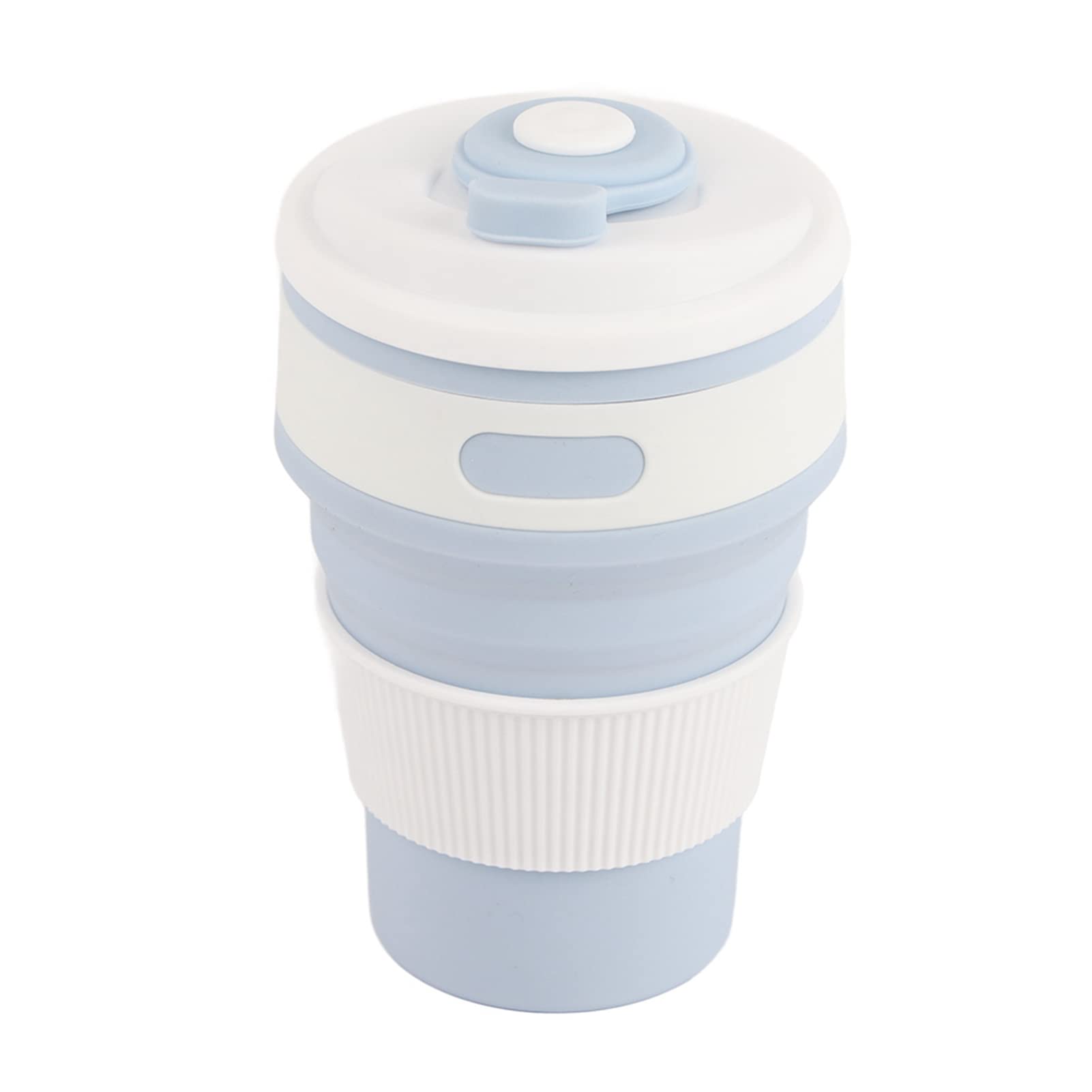 Omabeta 350ml Silicone Collapsible Coffee Cup, Blue (Silicone & PP Material, Travel Mug, Insulated, Dishwasher Safe, Reusable)