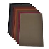 Faux Leather Sheets for Earrings and Bows-8 Pieces A4 Size 8 x 12 Inch（21 x 30 cm） Solid Color Litchi Grain Texture Faux Leather Fabric Sheets Cotton Back for Hair Bows, Headband, Wallet Making