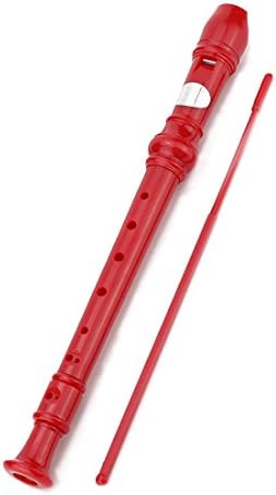 Descant Soprano Recorder 8 Hole with Cleaning Rod Basic Musical Instrument Flute for Kids School Student(Red)