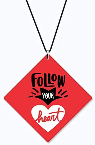 YaYa cafe Motivational Gifts Acrylic Car Hanging Accessories Follow Your Heart Printed Interior Decoration YaYa cafe Motivational Gifts Acrylic Car Hanging Accessories Follow Your Heart Printed Interior Decoration
