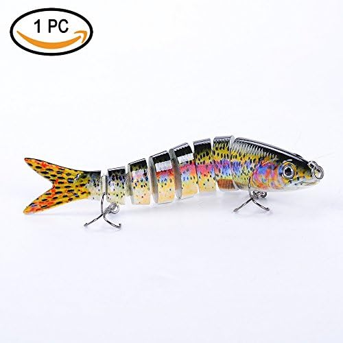 Alilure Fishing Swimbait Lures, 5.3" Multi Jointed Swimbait with Hooks Lifelike Hard Shad Bait for Bass, 0.7 oz - Color C