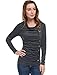 Allegra K Women's Cowl Neck Long Sleeves Buttons Decor Ruched Top X-Large Dark Gray