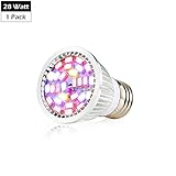 CREATE BRIGHT Led Grow Light Bulb, 28W Plant Bulb Full Spectrum Led Grow Bulb E26 Grow Plant Light for Indoor Plants,Aquariums,Hydroponics Greenhouse Organic,Pack of 1