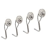totalElement Heavy Duty 25lb Magnetic Swing/Swivel Hooks, Super Strong Neodymium All-Purpose Hangers (4 Pack)
