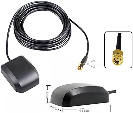 GPS Antenna, Car Auto Active SMA Antenna Aerial Connector Cablefor Car DVD GPS Navigation In-Dash Head Unit Radio Stereo DVR (GPS)