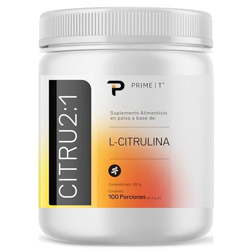 Primetech Nutrition L Citrulina Malato 2:1 Polvo CITRU2:1, 300 gr | 100 Porciones, Sin Sabor, Pre Entreno, 2 Partes Citrulina 1 Parte Ácido Málico, Pura