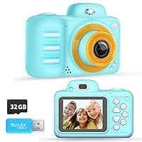 Phankey Kids Camera,Kids Digital Camera for Boys Girls Birthday Toy Gift Selfie Camera 2.4 Inch Screen 8MP Digital Camera for Children with 32G Memory Card