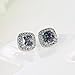 18K White Gold Plated Multicolor Black Cubic Zirconia Stud Earrings for Women Teen Girls Jewelry