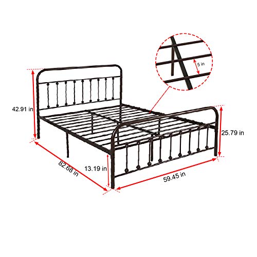 WAYTRIM Metal Bed Frame Tiwn Size, Metal Platform Bed Frame Vintage