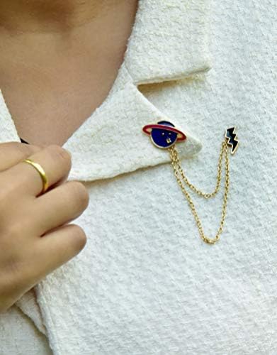 Universe Thunder Storm Collar Enamel+Lapel Pin with Butterfly Clutch Back