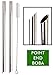 2 POINT END BOBA Straw Stainless Steel Extra Wide 1/2" x 9.5" Long Tapioca Pearl Bubble Tea Thick FAT - CocoStraw Brand (2 Point End Boba) primary