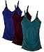 DAISITY Womens Maternity Nursing Tank Cami for Breastfeeding with Adjustable Straps Pack of 3 Color Blue Red Green Size L