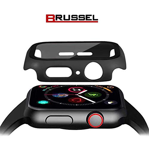 BRUSSEL -Compatible with Apple Watch Series 4 /5 [9H Hardness] Tempered Glass Screen Protector with Bumber Case [ 44mm,