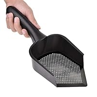 PetUlove Litter Scoop,Reptile Habitat Sifting Scoop,Reptile Terrarium Bedding Substrate Litter Cleaner Corner Scoop （Black）