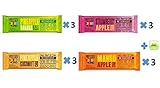 Kind Pressed Bars - 4 Flavor Fruit and Veggie Bar Variety Pack (12PK ) + 1 Smart Snack Clip (12PK)