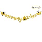 Mommy To Bee Banner, Bumble Bee Baby Shower Banner Gender Reveal Party Decorations