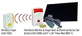 Secure Caregiver Alert System Bedside Floor Mat Sensor with Fall Alarm Monitor, Nurse Call Button & Wireless Pager (24