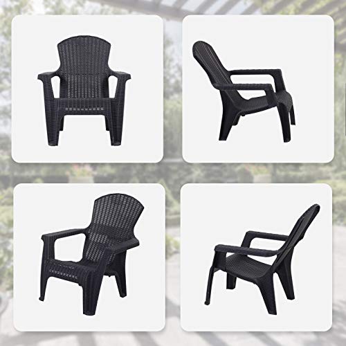 Outsunny Dreiteiliges Gartenmöbel Set, Sitzgruppe, 2 Stühle, Kaffeetisch mit Stauraum, PP, Schwarz – Bild 7