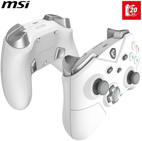 FORCE GC300 WIRELESS WHITE Mando inalámbrico para PC, 2.4 GHz, Bluetooth, USB Tipo-C a A, Batería de 20 horas, Cubiertas D-Pad intercambiables, Motores de vibración duales