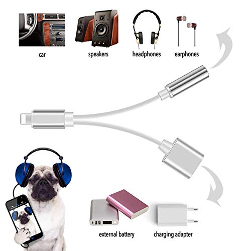 image for Difane Headphone Jack Adapter for iPhone Earphone Splitter Cable Aux A