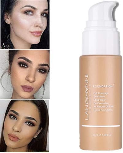 Foundation Liquid, Foundation Full Coverage 24HR Matte Oil Control Concealer Complexion Hydrating Gel Cream Liquid Foundation Oil-Control Concealer 13 Colors Optional (07#)