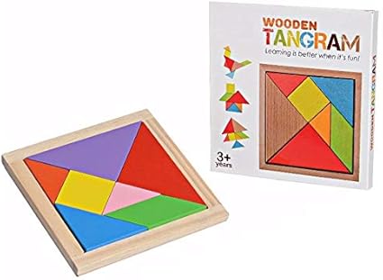 Jaykal Wooden Base Tangram Puzzle Toy, Educational Game or Toys (Pack of 4)