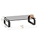 Computer Monitor Stand Riser Multi Media Desktop Stand for Flat Screen LCD LED TV, Laptop/Notebook/Xbox One, with Tempered Glass and Metal Legs, Black HD02B-001thumb 3