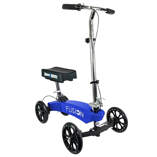 KneeRover Fusion Patented Knee Scooter with 4 Wheel Steering - Knee Walker for Adults for Foot Surgery, Broken Ankle, Foot Injuries - Heavy Duty Knee Rover Scooter for Broken Foot