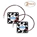 SoundOriginal 2pcs Brushless DC Cooling Fan 24V 0.06A 40mm x 40mm x10mm Speed 6800 RPM Fans for 3D Printer Humidifier Aromatherapy and Other Small Appliances Series Repair Replacement (Black 24V)