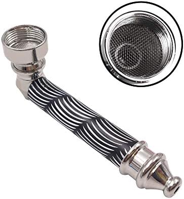 Mini Alloy Herb Tool Sculpture Design with 5 Stainless Steel Screen Filters (Black)