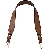 CALFOVERA 1.5 Inch Wide PU Leather Purse Strap Replacement with Alloy Clasps 30.7 Inch Brown PU Leather Long Shoulder Bag Handbags Strap for Women Crossbody Bag DIY Making Supplies