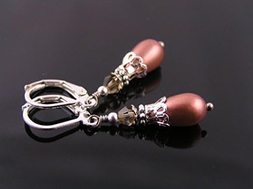 Ornate Acrylic Pearl and Crystal Earrings, Choose Color and Ear Fitting