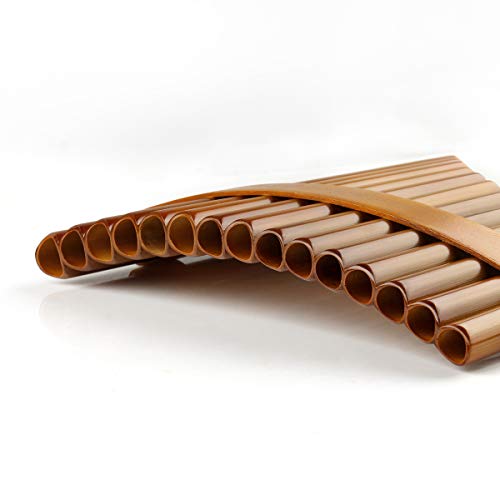 15 Pipes Brown Pan Flute G Key Chinese Traditional Musical Instrument Pan Pipes Woodwind Instrument (Left-Hand) - Thumbnail 3