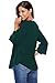 Happy Sailed Women Flare Sleeve Lace Splice Loose Trim Casual Blouse T-shirt Tops, Large Blue Green