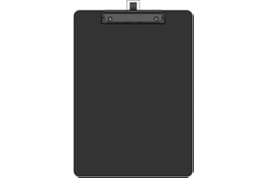 Juvealoe Black Clipboard with Pen Holder, 8.5 x 11 Plastic Clip Boards with Black Low Profile Clip, Letter Size for Classroom