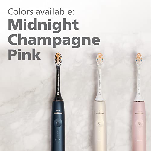 Philips Sonicare DiamondClean 9900 Prestige Electric Toothbrush - with SenseIQ Technology and Advanced AI App, 5 Brushing Modes, 3 Intensity Levels, Charging Travel Case, Champagne, HX9990/11