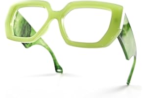 Laemzinv Oversized Square Blue Light Glasses for Women, Large Thick Frame Big Reading Eyewear for Computer and Gaming LA022