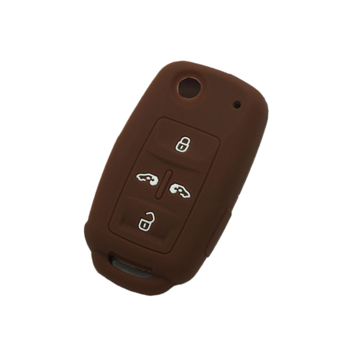 BROVACS Silicone Cover Protector Case Holder Skin Jacket Compatible with VOLKSWAGEN Sharan Caravelle SEAT 5 Button Flip Remote Key Fob 4+1 BTN CV4806 Brown