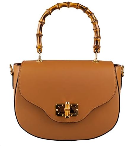 Paul Brown Calf Leather Shoulder bag with Bamboo Handles