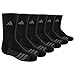 adidas Kids-Boy's/Girl's Cushioned Crew Socks (6-Pair), Black/Graphite/Phantom, Large