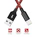 MSXRAYSON Phone Charger 4Pack 3FT 6FT 6FT 10FT Nylon Braided USB Cable & Syncing Cord Compatible Phone Charger X 8 8Plus 7 7Plus 6S 6S Plus (Black&Red)