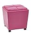 OSP Designs Metro Vinyl 2-Piece Storage Ottoman Nesting Cube Set with Dark Espresso Finished Feet, Pink