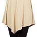[DRSKIN] Women Handkerchief Hem Long Sleeve Tunic Top (XL, Beige)