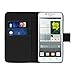 kwmobile Elegant synthetic leather case for the Huawei Ascend G630 with magnetic fastener and stand function in black