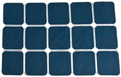 Carrée Embroidered Square Design Placemat, Set of 4 (Navy blue)