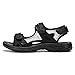 Camfosy Sport Sandals for Women, Leather Summer Sandals Athletic Hiking Outdoor Open Toe Anti Slip Walking Shoes Fisherman Beach Shoes Black 10