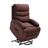 Homegear Microfiber Power Lift Electric Recliner Chair with Massage, Heat and Vibration with Remote Brown
