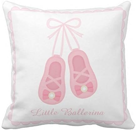 Zometiceds Elegant Ballerina Ballet Shoes Girls Room Decor Throw Pillow case Cover 20x20 Inches